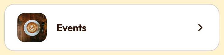 The Events button on a real FaveCard business page